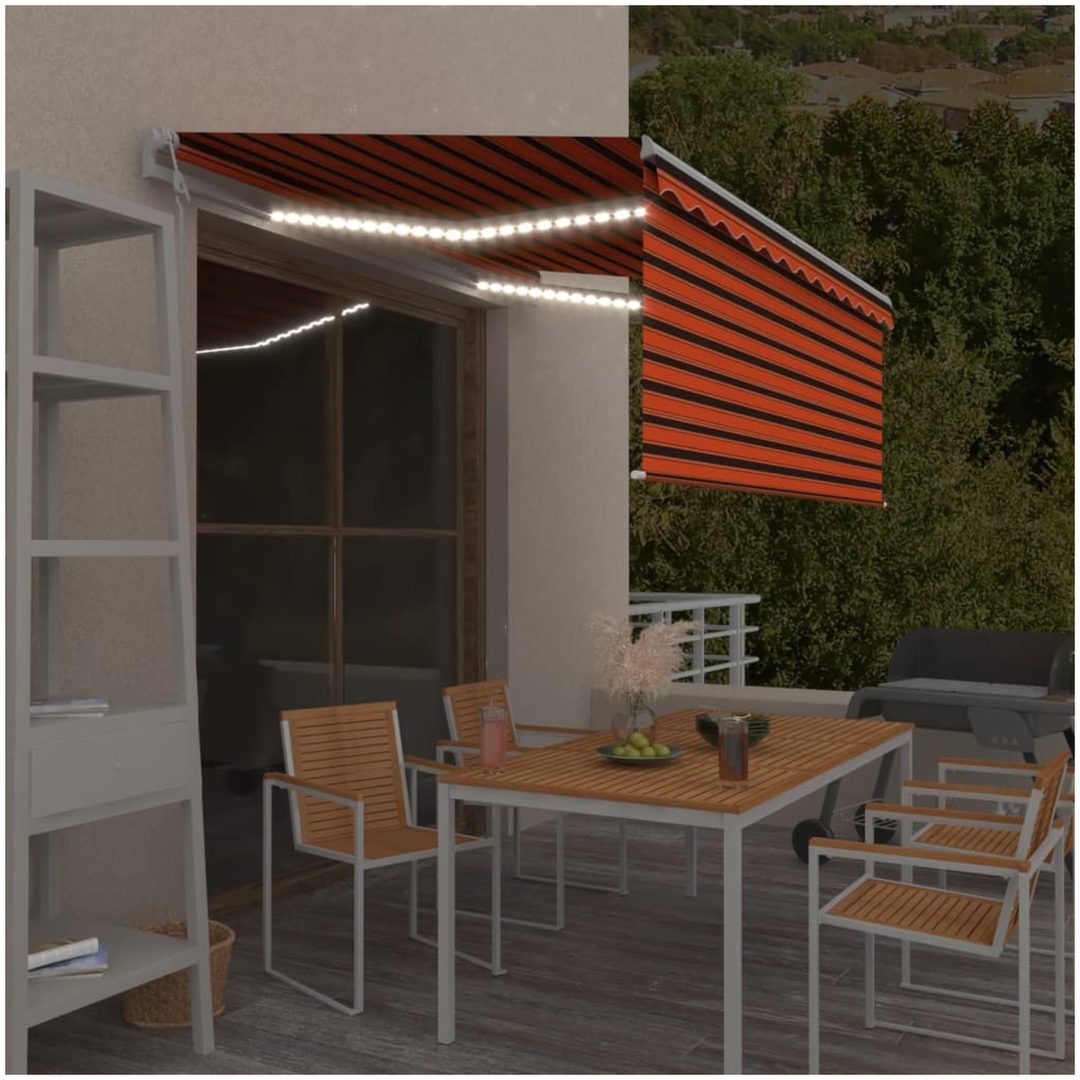 Automatisk markis vindsensor rullgardin LED vidaXL 3.5 x 2.5 m