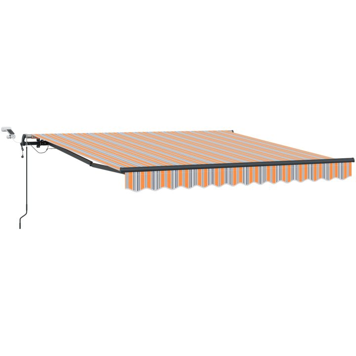 Automatisk Retraktabel Markis med LED Flerfärgad Stripe vidaXL 300 x 250 cm – bild 2