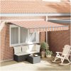 Automatisk Retraktabel Markis med LED Flerfärgad Stripe vidaXL 300 x 250 cm – miniatyr 1