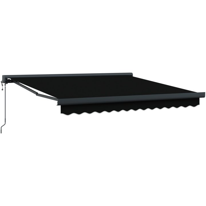 Automatisk Uppfällbar Markis Svart, Markis Ersättningstyg för Ram Svart vidaXL 300 x 250 cm – bild 5