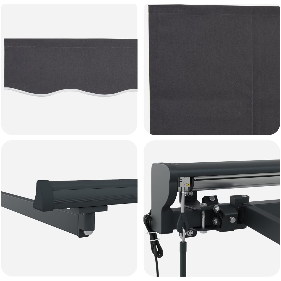 Automatisk Utdragbar Markis Antracit vidaXL 3 x 2.5 m – bild 8