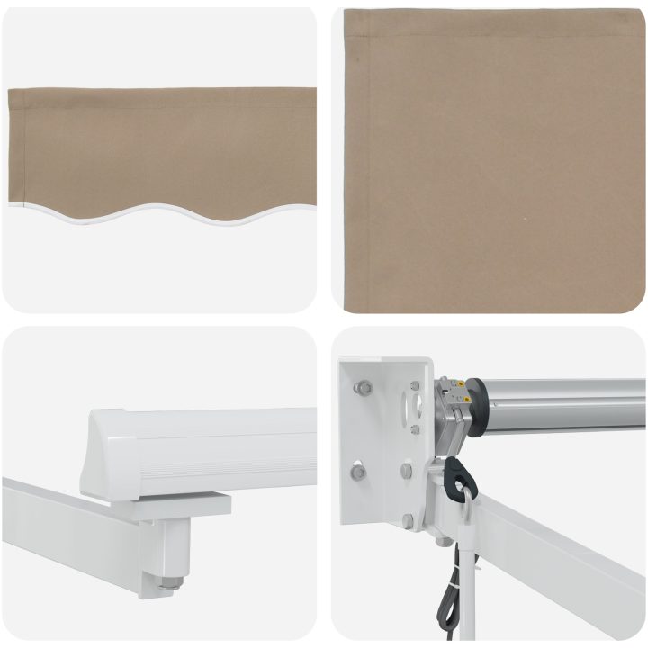 Automatisk Utdragbar Markis Beige 300x250 cm, Markis Ersättnings Tyg för 3x2,5 m Ram Beige vidaXL Standard – bild 8
