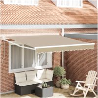 Automatisk Utdragbar Markis Beige 300x250 cm, Markis Ersättnings Tyg för 3x2,5 m Ram Beige vidaXL