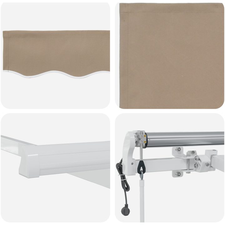 Automatisk Utdragbar Markis Beige 300x250 cm, Markis Ersättningstyg för 3x2,5 m Ram Beige vidaXL 3 x 2,5 meter – bild 8
