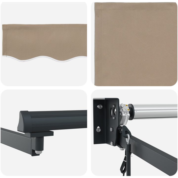 Automatisk Utdragbar Markis Beige 300x250 cm, Markis Ersättningsväv för 3x2.5 m Ram Beige vidaXL Stor – bild 8