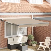 Automatisk Utdragbar Markis Beige 300x250 cm, Markis Ersättningsväv för 3x2.5 m Ram Beige vidaXL