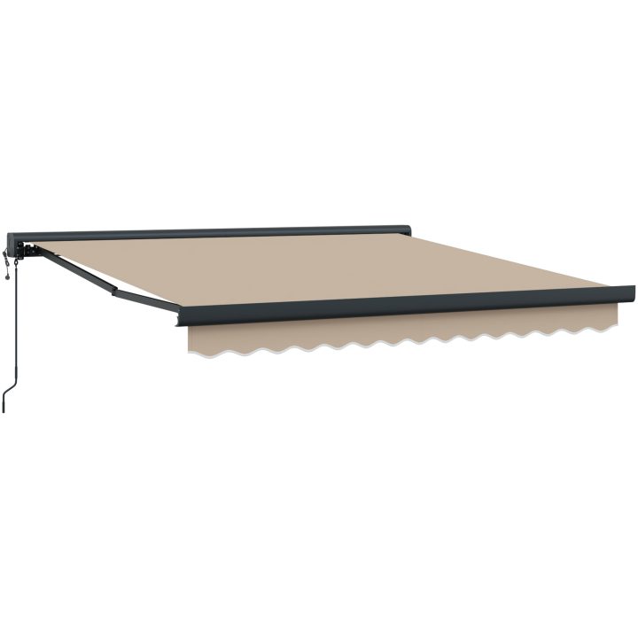 Automatisk utdragbar markis beige, Markis ersättningstyg för ram beige vidaXL 300 x 250 cm – bild 5