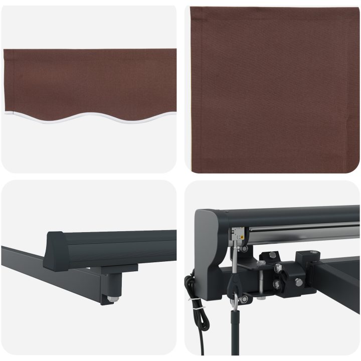 Automatisk utdragbar markis brun vidaXL 4 x 3 m – bild 8