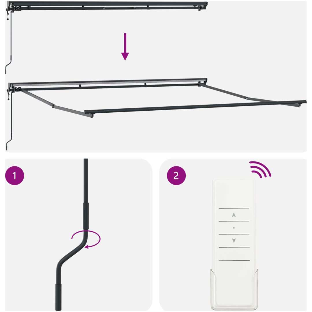 Automatisk utdragbar markis brun vidaXL 4 x 3 m – bild 9
