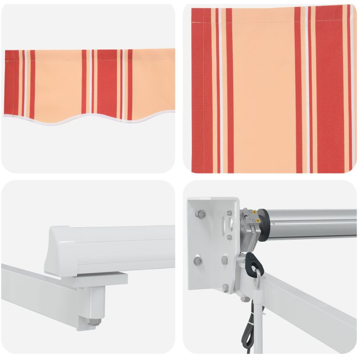 Automatisk Utdragbar Markis Gul och Orange 300x250 cm vidaXL Stor – bild 8