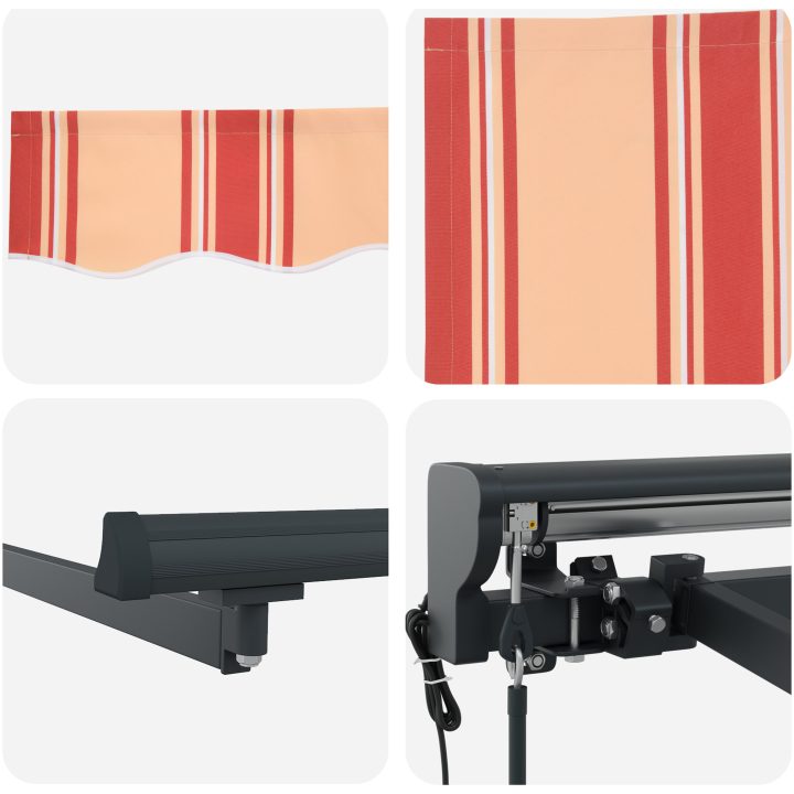 Automatisk Utdragbar Markis Gul och Orange vidaXL 3 x 2.5 m – bild 8