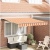 Automatisk Utdragbar Markis Gul och Orange vidaXL 3 x 2.5 m – miniatyr 1