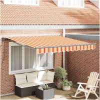 Automatisk Utdragbar Markis Gul och Orange vidaXL