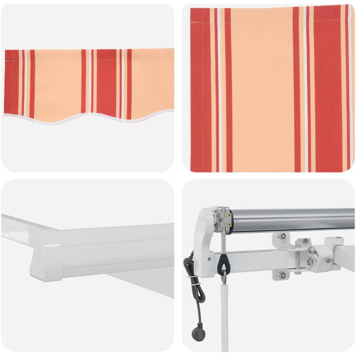 Automatisk Utdragbar Markis i Gult och Orange 300x250 cm vidaXL 3 x 2,5 m – bild 8