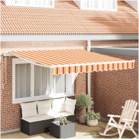 Automatisk Utdragbar Markis i Gult och Orange 300x250 cm vidaXL