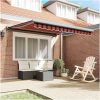 Automatisk utdragbar markis i orange och brun, vidaXL 300 x 250 cm – miniatyr 3