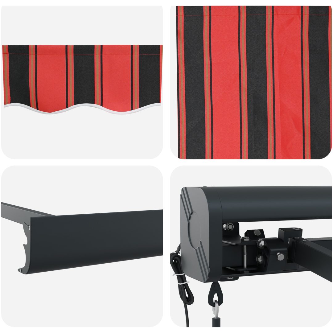Automatisk utdragbar markis i orange och brun, vidaXL 300 x 250 cm – bild 8