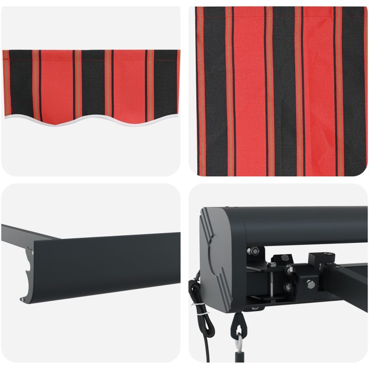Automatisk utdragbar markis i orange och brun, vidaXL 300 x 250 cm – bild 8