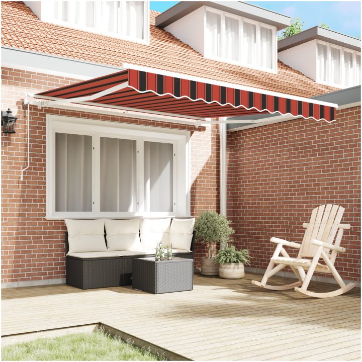 Automatisk utdragbar markis i orange och brunt vidaXL 3 x 2.5 m – bild 3