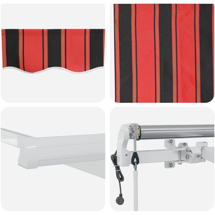 Automatisk utdragbar markis i orange och brunt vidaXL 3 x 2.5 m – bild 8