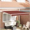 Automatisk utdragbar markis i orange och brunt vidaXL 3 x 2.5 m – miniatyr 1