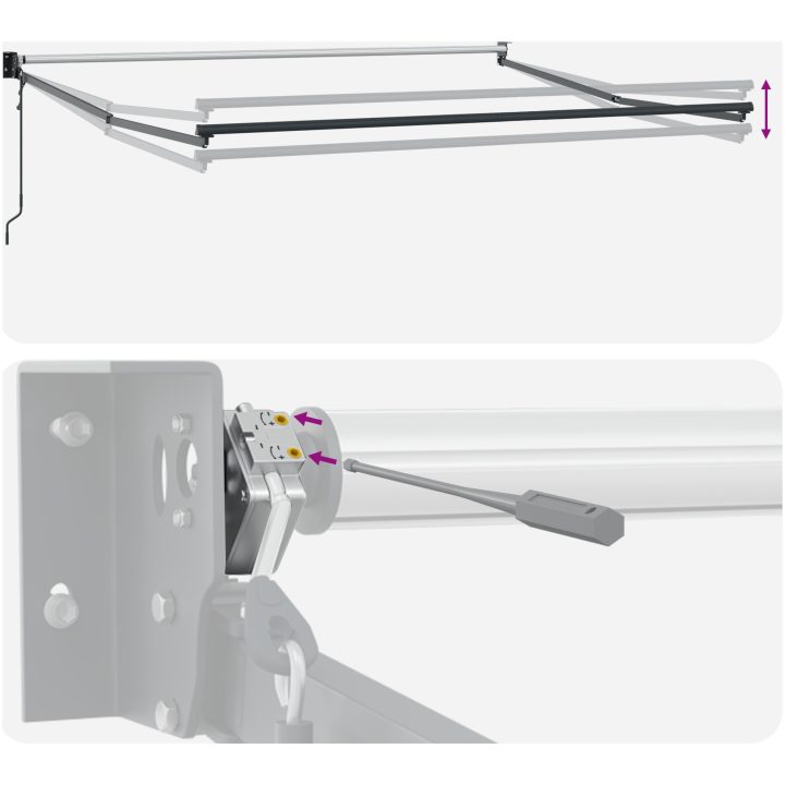 Automatisk Utdragbar Markis Ljusgrå 300x250 cm, Markis Ersättningsduk för 3x2.5 m Ram Ljusgrå vidaXL Standard – bild 10