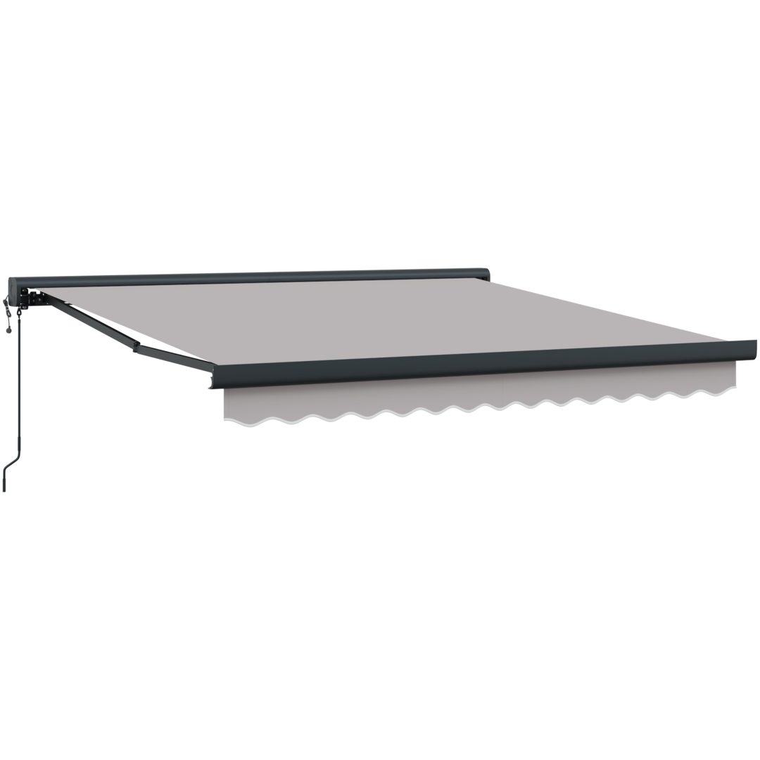Automatisk Utdragbar Markis Ljusgrå, Markisdyna för Ram Ljusgrå vidaXL 300 x 250 cm – bild 5