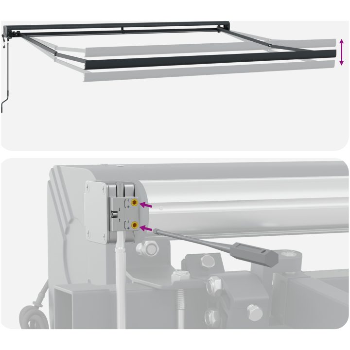 Automatisk Utdragbar Markis Ljusgrå, Markisdyna för Ram Ljusgrå vidaXL 300 x 250 cm – bild 10