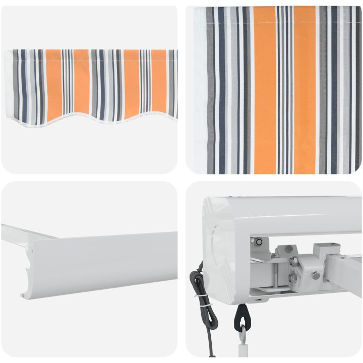 Automatisk utdragbar markis med flerfärgad rand vidaXL 300 x 250 cm – bild 8