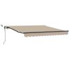 Automatisk Utdragbar Markis med LED Beige, Markis Ersättningstyg för Ram Beige vidaXL 300 x 250 cm – miniatyr 2