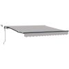 Automatisk Utdragbar Markis med LED Ljusgrå, Markis Ersättningstyg för Ram Ljusgrå vidaXL 300 x 250 cm – miniatyr 2