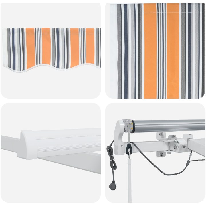 Automatisk utdragbar markis med LED multicolor rand vidaXL 300 x 250 cm – bild 8