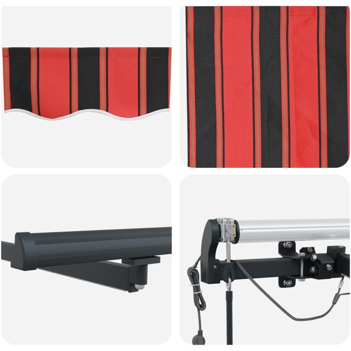 Automatisk Utdragbar Markis med LED Orange och Brun vidaXL 300 x 250 cm – bild 8