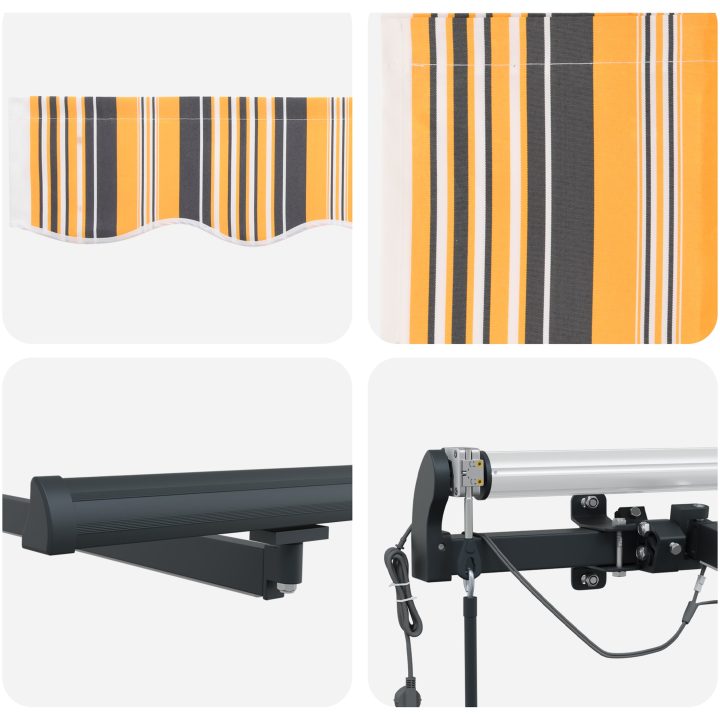 Automatisk Utdragbar Markis med LED Randig vidaXL 300 x 250 cm – bild 8
