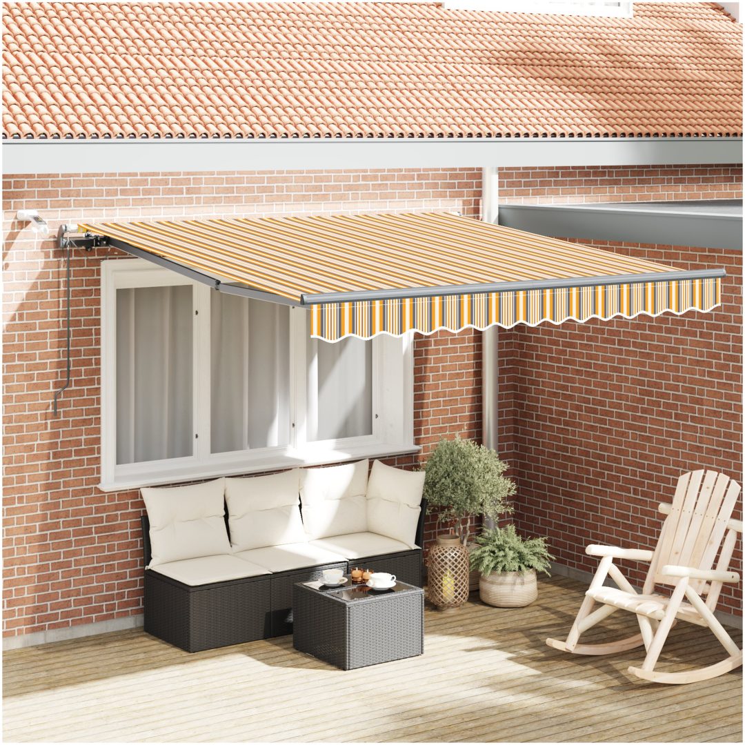Automatisk Utdragbar Markis med LED Randig vidaXL 300 x 250 cm