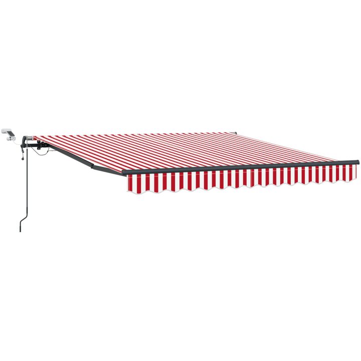 Automatisk utdragbar markis med LED röd och vit vidaXL 300 x 250 cm – bild 2