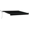 Automatisk Utdragbar Markis med LED Svart, Markis Ersättningstyg för Ram Svart vidaXL 300 x 250 cm – miniatyr 2