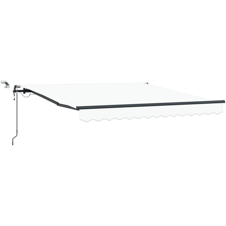 Automatisk Utdragbar Markis med LED Vit, Markis Ersättningsduk för Ram Vit vidaXL 300 x 250 cm – bild 2