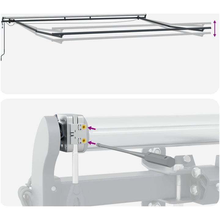 Automatisk Utdragbar Markis med LED Vit, Markis Ersättningsduk för Ram Vit vidaXL 300 x 250 cm – bild 12