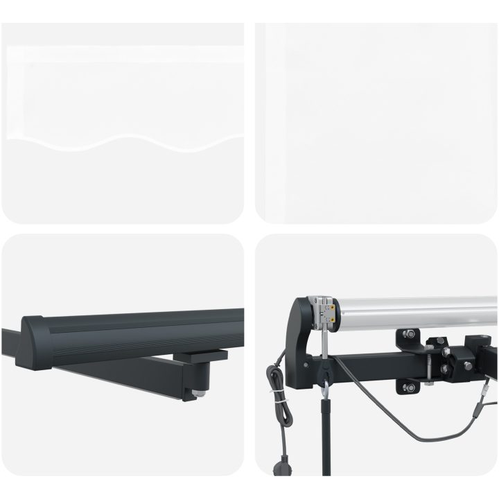 Automatisk Utdragbar Markis med LED Vit, Markis Ersättningsduk för Ram Vit vidaXL 300 x 250 cm – bild 8