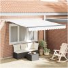 Automatisk Utdragbar Markis med LED Vit, Markis Ersättningsduk för Ram Vit vidaXL 300 x 250 cm – miniatyr 1