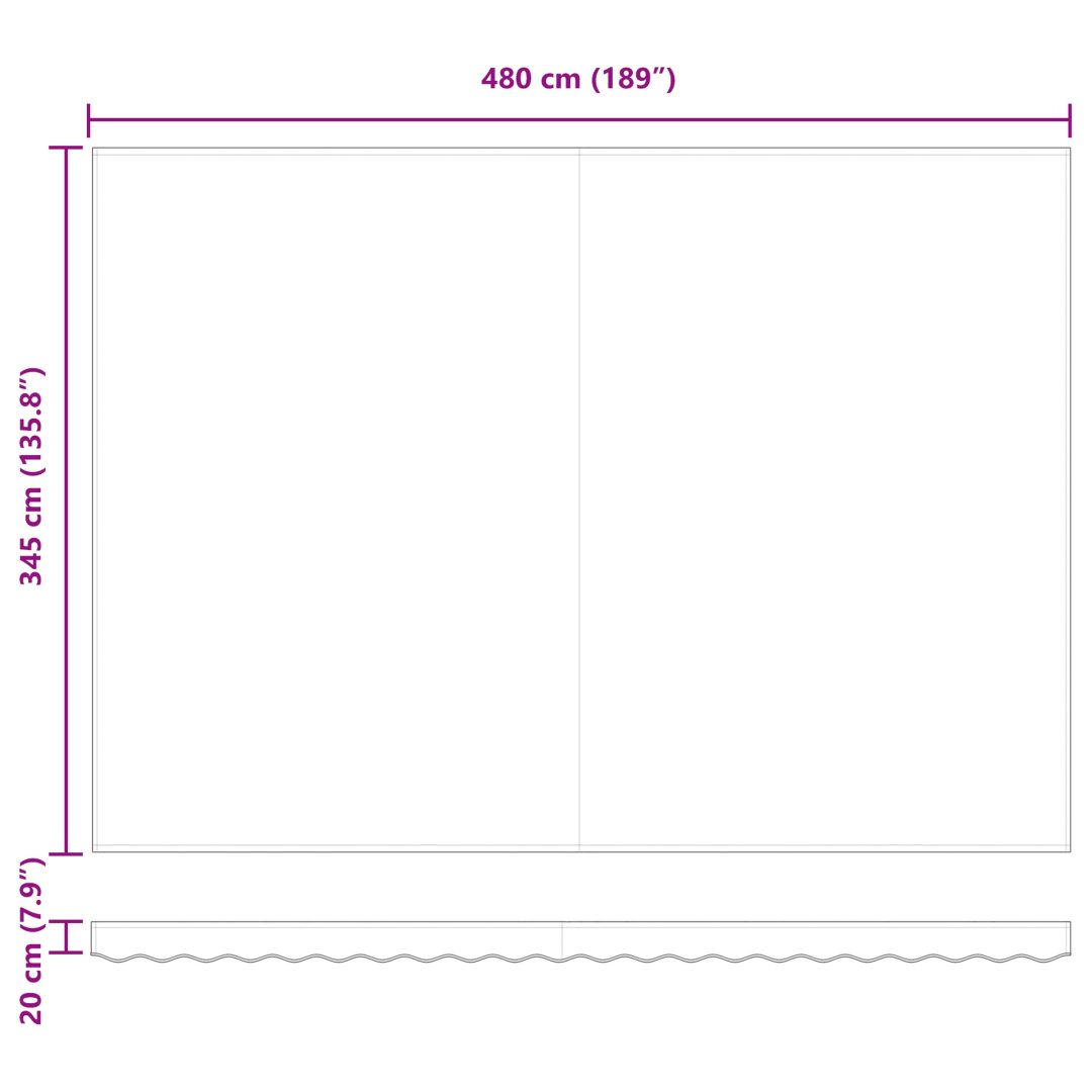 Automatisk Utdragbar Markis Multicolor Rand vidaXL 5 x 3.5 m – bild 11