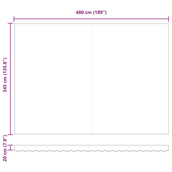 Automatisk Utdragbar Markis Multicolor Rand vidaXL 5 x 3.5 m – bild 11