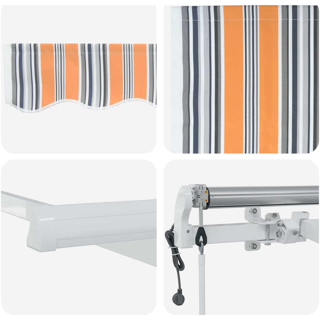 Automatisk Utdragbar Markis Multicolor Rand vidaXL 5 x 3.5 m – bild 8