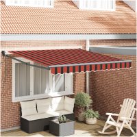 Automatisk Utdragbar Markis Orange och Brun 300x250 cm vidaXL