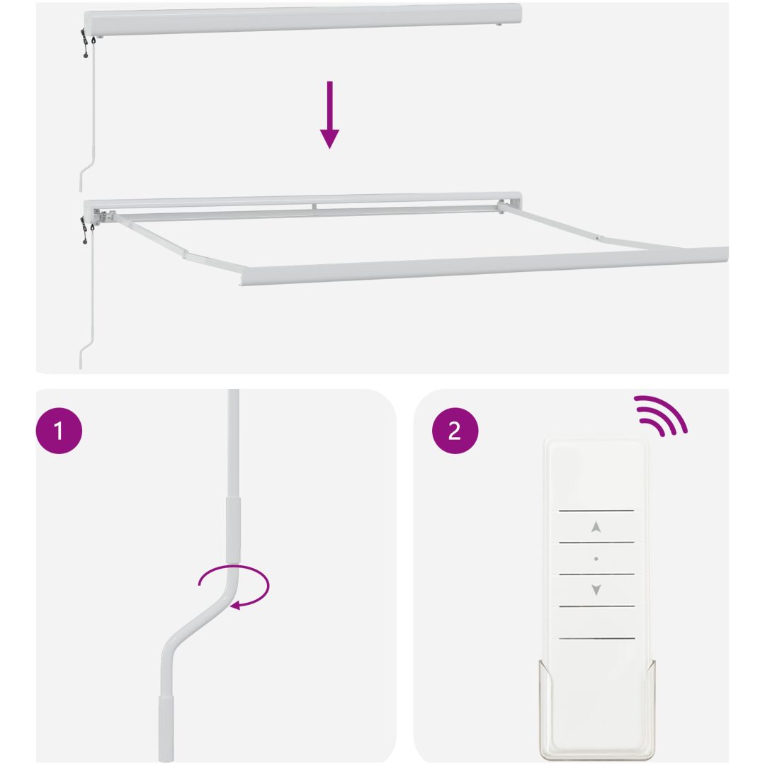 Automatisk Utdragbar Markis Randig vidaXL 300 x 250 cm – bild 9