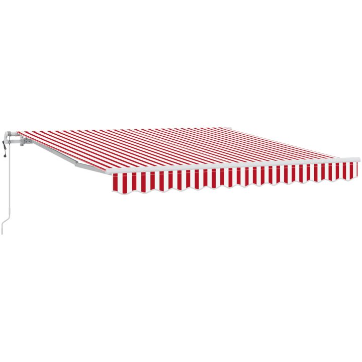 Automatisk Utdragbar Markis Röd och Vit vidaXL 3 x 2.5 meter – bild 2