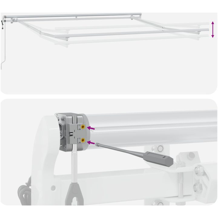 Automatisk Utdragbar Markis Röd och Vit vidaXL 3 x 2.5 meter – bild 10