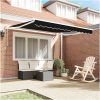 Automatisk Utdragbar Markis Svart 300x250 cm, Markis Ersättningsmaterial för 3x2,5 m Ram Svart vidaXL Stor – miniatyr 3
