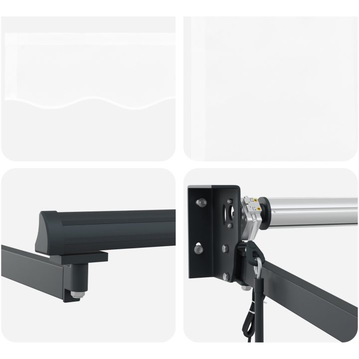 Automatisk Utdragbar Markis Vit 300x25, Markis Ersättningsduk för 3x2.5 m Ram Vit vidaXL Medium – bild 8